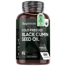 Black Cumin Seed - 180Softgels 1000mg - Coldpressed for hair & skin - Weightloss
