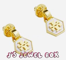 Tory Hexagon Mother of Pearl Drop Earrings