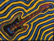 Finger Painted Abstract Painting Psychedelic Guitar Matt Kinnaman MKinnamanArt