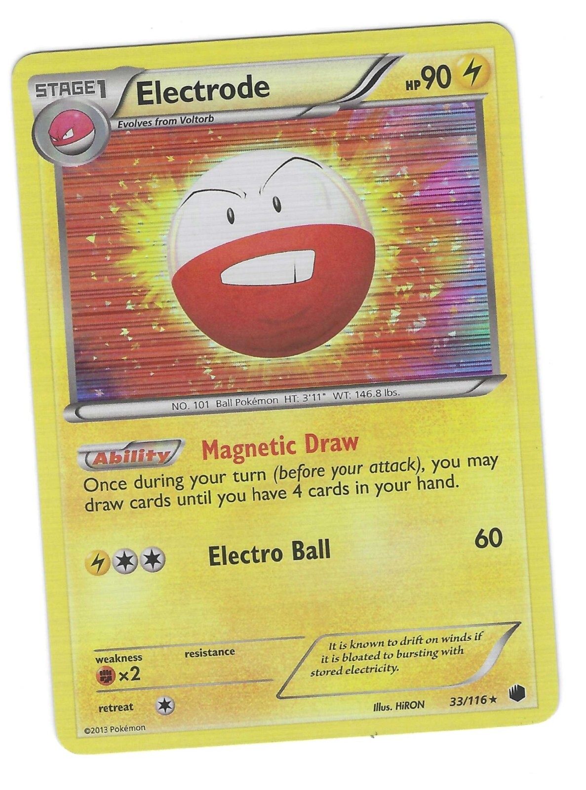 Pokémon TCG Electrode Plasma Freeze 33/116 Holo - LP