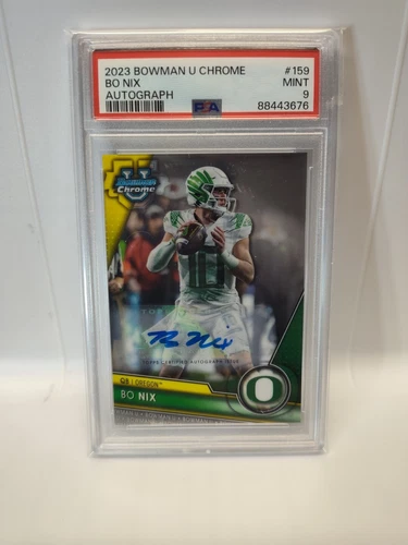 🏈RC Auto  BO NIX - 2023 Bowman U Chrome Graded Denver Oregon PSA 9 Mint Rookie