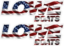 2 American Flag Lowe Boats Graphic Decal Sticker Lowe Boats Fishing