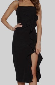 bardot rona ruffle midi dress