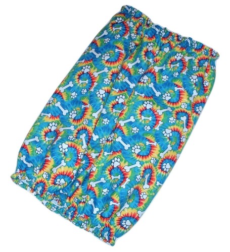 Dog Snood Tie Dye Paw Prints and Bones Cotton - Picture 2 of 3