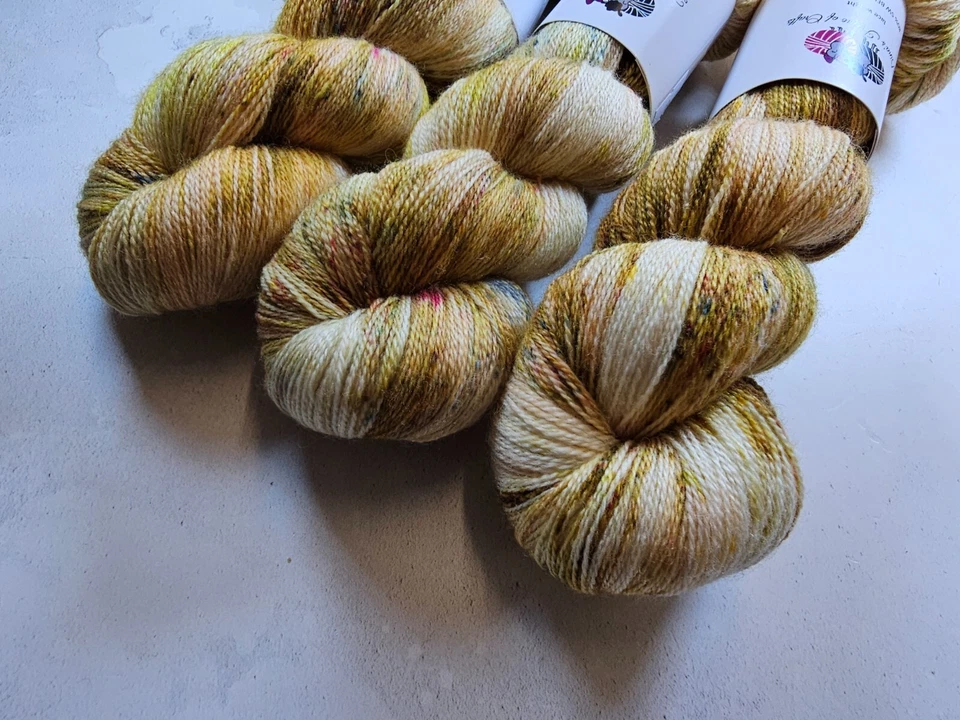 Handgefärbtes BFL Seidengarn, Spitzengewicht, 100g, GOLDEN DRAGON - Bild 2 von 4