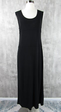 Vintage 90s DKNY Donna Karan Black Jersey Sleeveless Maxi Dress Large L