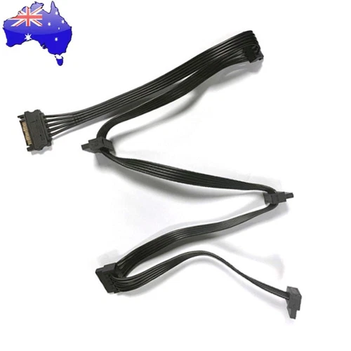 Molex 4 Pin 1 to 5 SATA 15 Pin Hard Drive Power Supply Splitter Cables 78cm