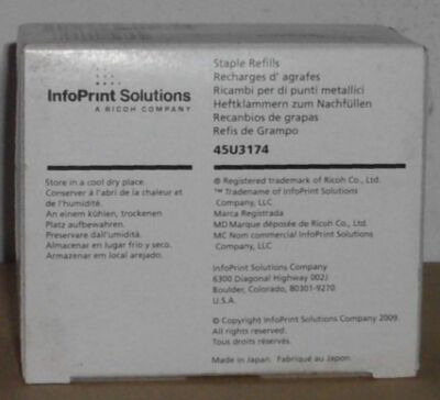 Ricoh InfoPrint 45U3174 Staple Refills 2 x 5000 für Pro C901 907 1107  1357 OVP 