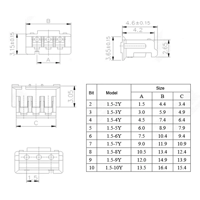 ZH1.5mm PCB Crimp Connector Plug Housing Socket 2 3 4 5 6 7 8 9 10 11 12 Pin Way - Image 2 of 4