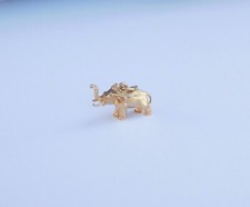 Edwardian 1900 ECKFELDT & ACKLEY 14K Gold 3D African Elephant Pendant Charm 🐘