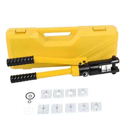 12Ton Hydraulic Cimper Crimping Tool Set 8 AWG-4/0 AWG with 8 Pairs Dies