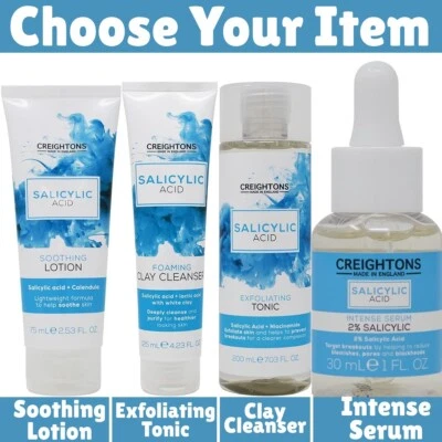 Creightons Salicylic Acid Intense Syrum, Lotion, Cleanser And Exfoliating Tonic