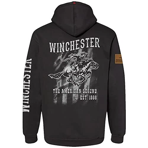 Winchester Legend - Legend Rider Flag - Mens Hooded Fleece - Made in the USA