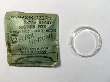 XHD 22 3/4 EXTRA HIGH DOME ROUND PLASTIC WATCH CRYSTAL 27.1mm