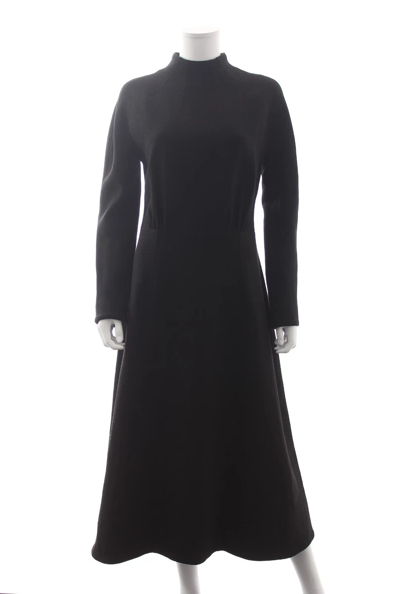 Emilia Wickstead Open Back Wool Crepe Midi Dress Black RRP 1 890.00