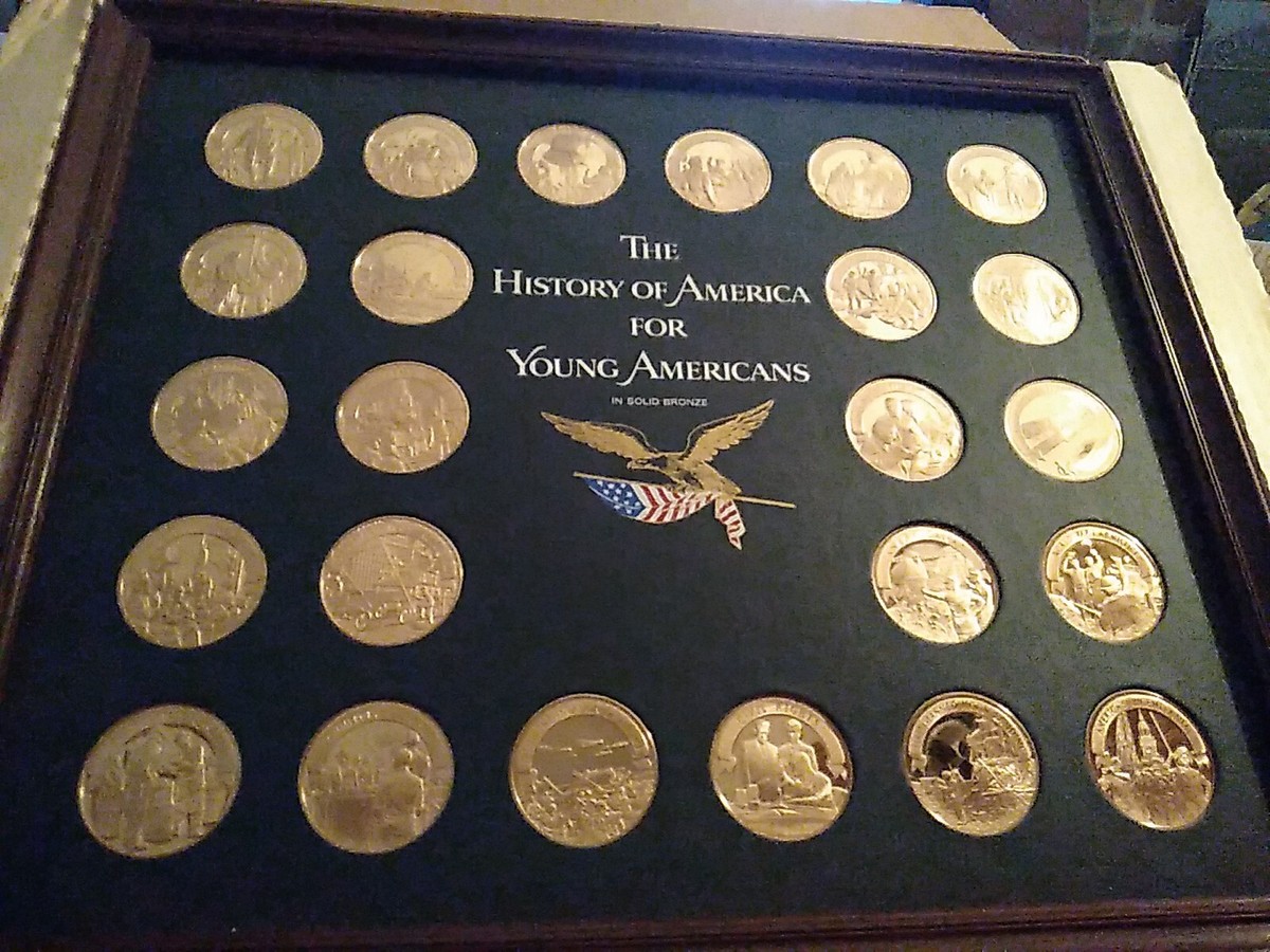 Franklin Mint 24 Solid Bronze Coins The History Of America For