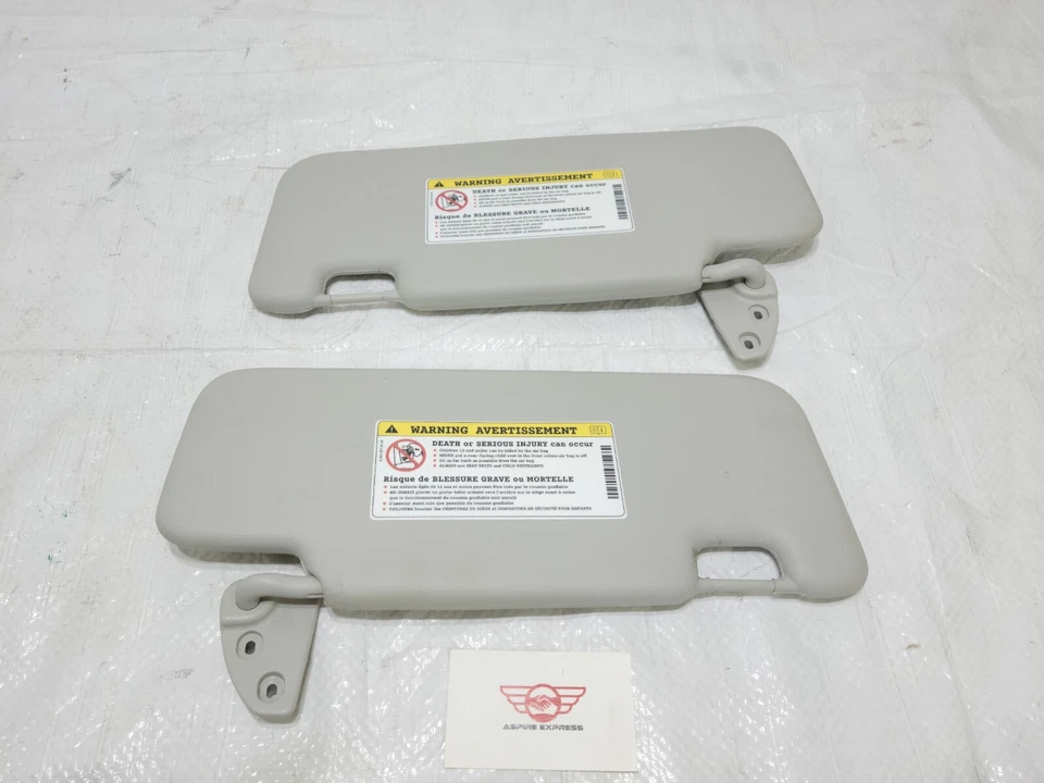 2008-2014 Smart Fortwo Sun Visor Sunvisor Left & Right Set with Mirror OEM Gray Foto 2 de 4