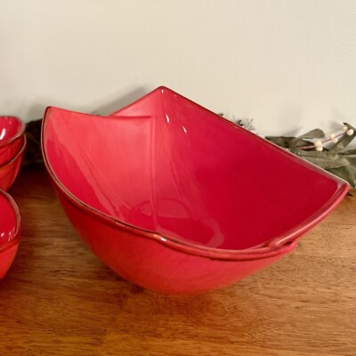 Studio Nova Largo Red JA023 Six Piece Serving Bowl Set Embossed