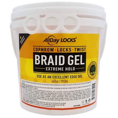 AllDay Locks Braid Gel, Extreme Hold, Long Lasting for Braids, Locks, Twists 64o