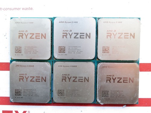 Lot of 6 AMD (3) Ryzen 5 1400 (2) Ryzen 3 1300X (1) Ryzen 3 1200 CPU - tested