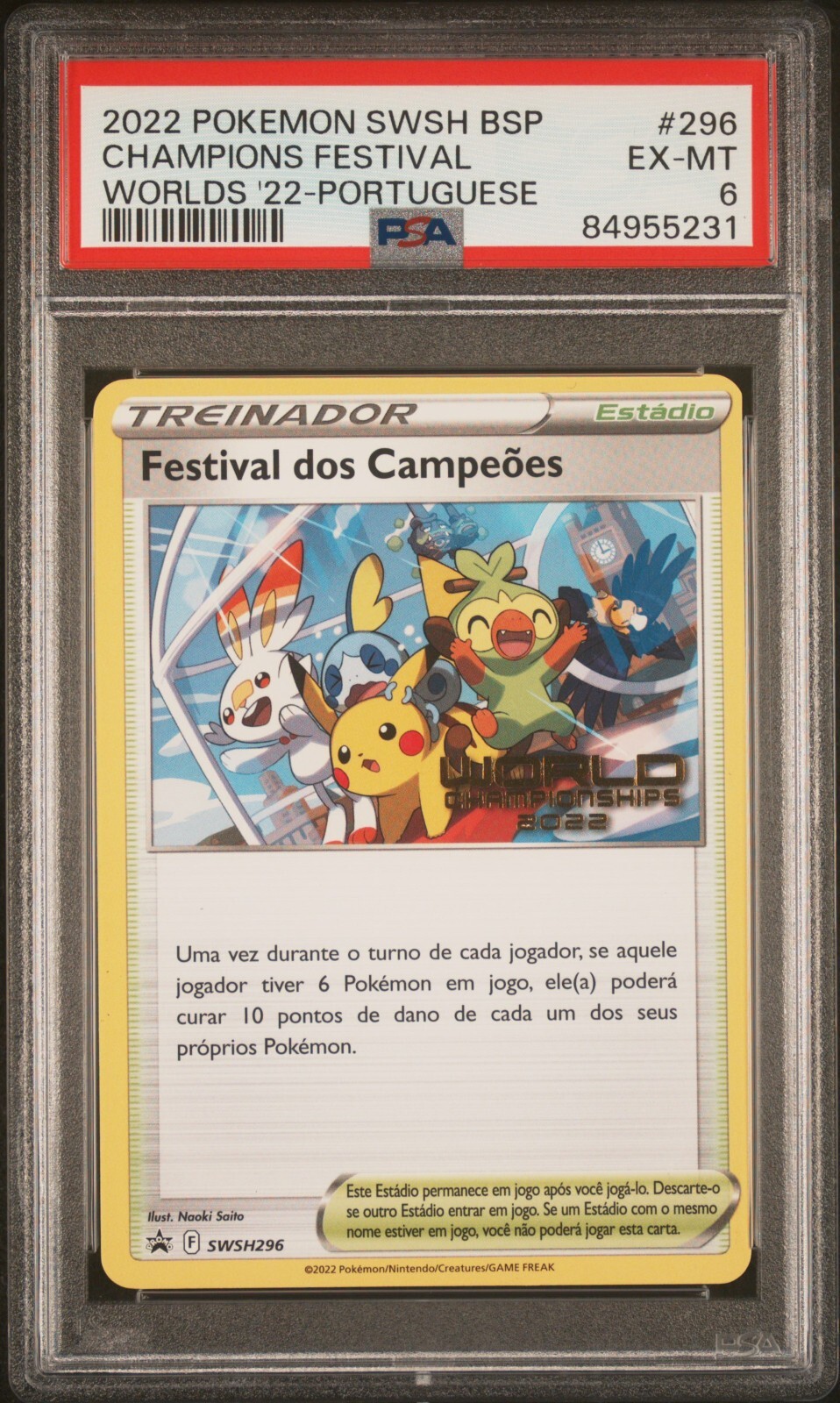 Pokemon Portuguese PSA 6 Champions Festival SWSH296 2022 World Championships
