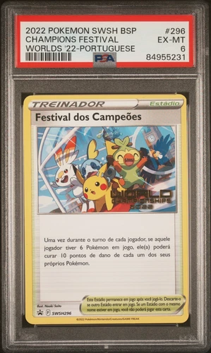 Pokemon Portuguese PSA 6 Champions Festival SWSH296 2022 World Championships