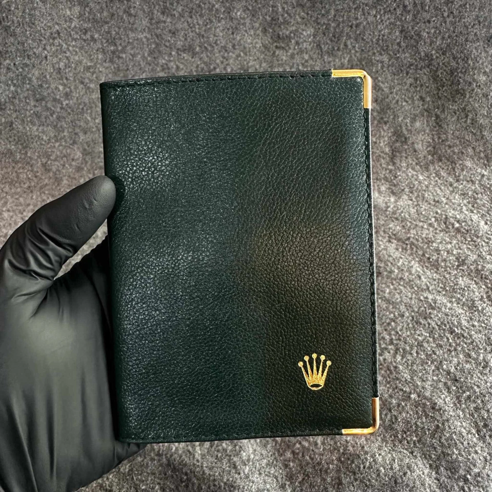 Genuine Vintage Rolex Watch 0068.08.05 Green Leather Card Wallet Passport Holder - Image 2 of 4