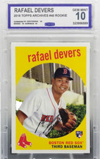 2018 Topps Archives Rafael Devers Gem Mint 10 '59 Retro Rookie #40 Red Sox A18