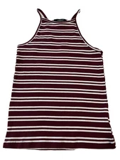 Ambiance Women Striped Halter Top Sleeveless Rib Size Large