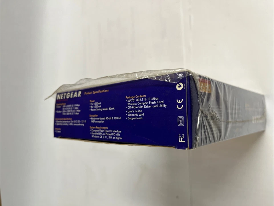 Netgear 802.11b Wireless Compact Flash CF Card 11Mbps MA701 NEW NIB SEALED - Image 2 of 3