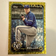2024 Brad Keller #140 Yellow Crackle 11/50 Kansas City Royals