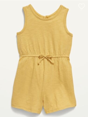 Old Navy Toddler Size 4T ~ Yellow Sleeveless Slub Knit Romper  .. $18.. LAST ONE - Picture 1 of 2
