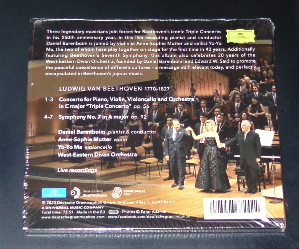 LUDWIG VAN BEETHOVEN SYMPHONY NO. 7 TRIPLE CONCERTO LIVE CD IM DIGIPAK  NEU &OVP - Bild 2 von 3