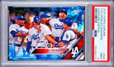 🔥2016 Topps Chrome Sapphire Edition /250 #569 Los Angeles Dodgers TC PSA 9🔥