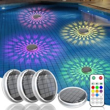 Solar Powered Floating Pool Lights 4 Pack with Remote Control