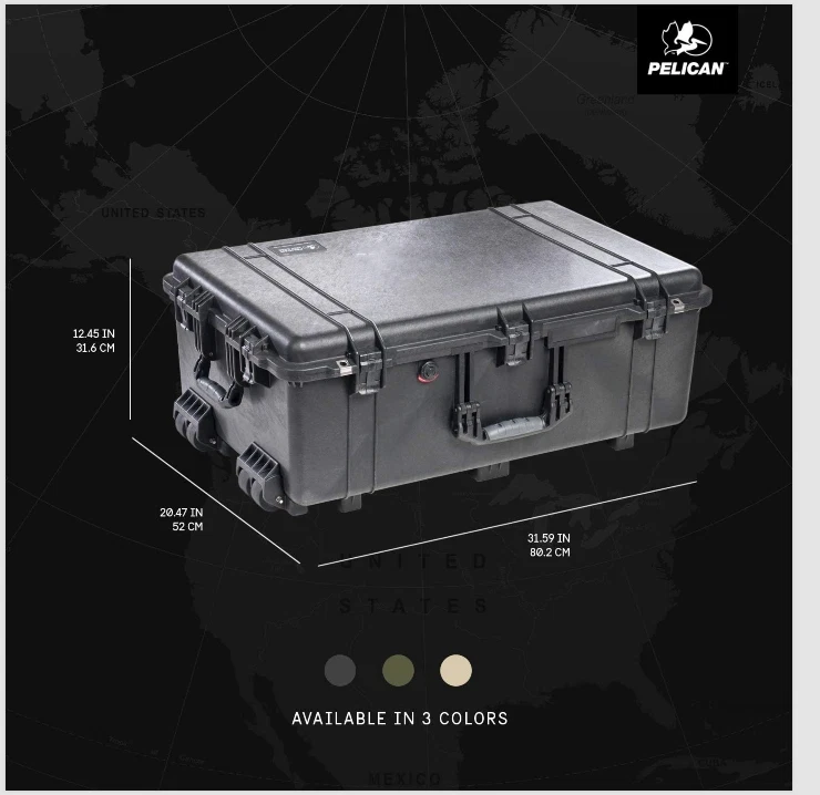 鹈鹕 1650 保护壳带轮子和泡沫 - 黑色 #1650-020-110 — 第 4/4 张图片