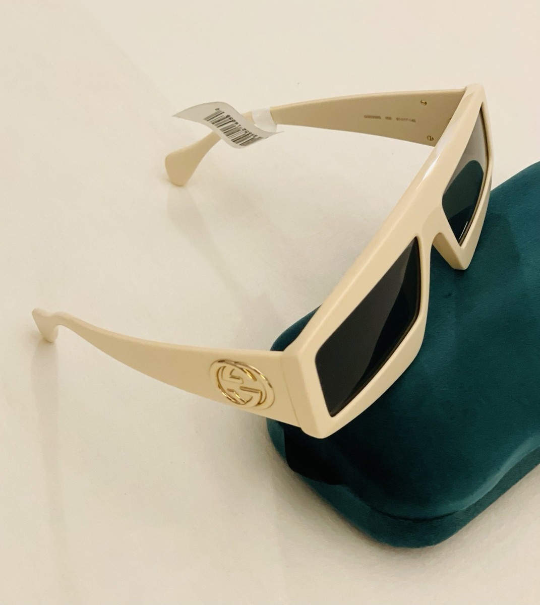 GUCCI ACETATE SHIELD SUNGLASSES HOLLYWOOD FOREVER COLLECTION IVORY