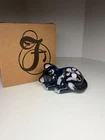 Fenton Sleeping Cat-Glossy Cobalt Blue Color Hand Painted Flowers With Box