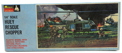 Monogram 1/4 Inch Scale Huey Rescue Chopper Model Kit #PA152