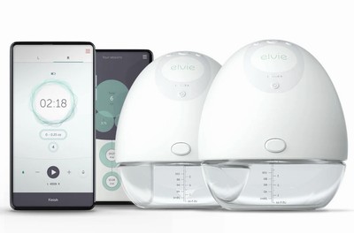 Elvie Double Electric Breast Pump Wearable White 2 Pumps Included