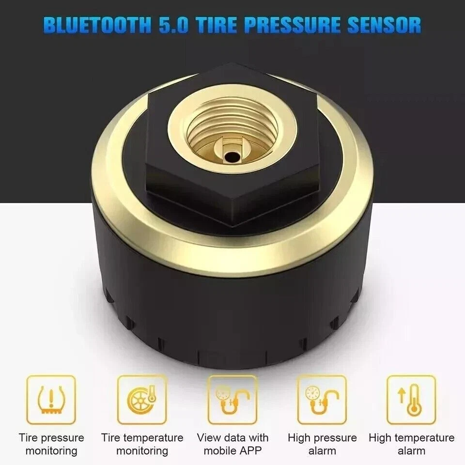 Sistema de monitoreo TPMS sensores de presión de neumáticos de motocicleta Bluetooth 4/5.0 2 piezas Foto 4 de 4