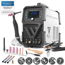 STAHLWERK Schweißgerät 3 in 1 Kombi AC/DC WIG 200 ST Digital ARC/MMA Spot Clean