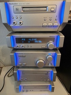 Technics HD505 Hi Fi System Silber Minianlage Md Player CD Tape Tuner Receiver