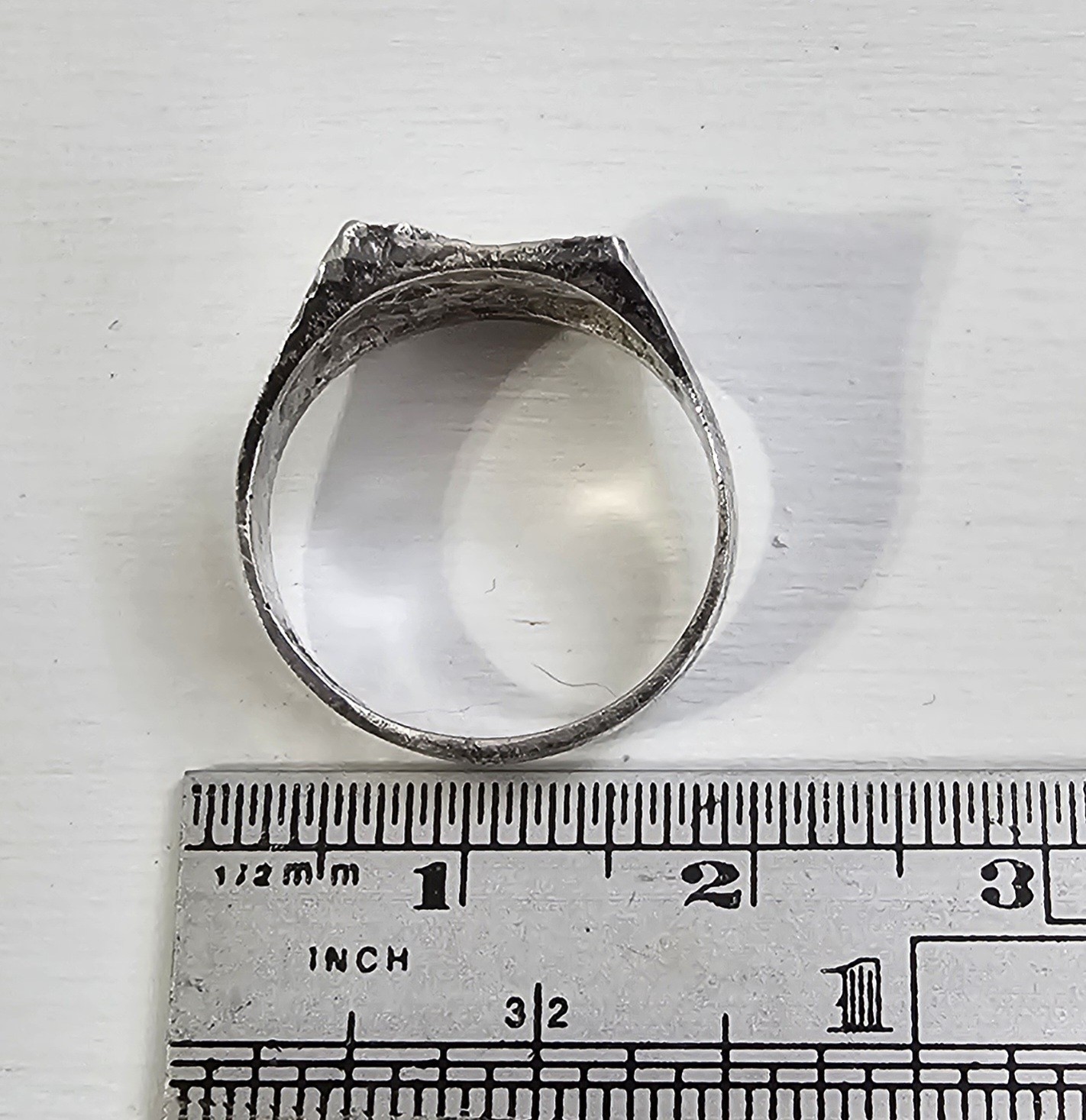 Handcrafted Artisan Sterling Brutalist Ring Sz 6 … - image 3