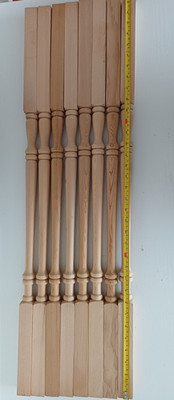 8 georgianische Treppenspindeln transparent Hemlock 32 mm x 32 mm x 900 mm