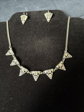 Chloe + Isabel Necklace And Earrings Set In Silver Tone With Sparkling Stones