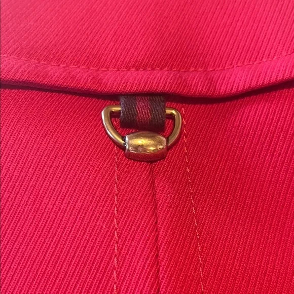 Gucci 2008 Frida Giannini Red Horsebit Chain Cropped Jacket IT 40