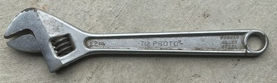 Proto Professional 12'' Adjustable Wrench 712 Forged Alloy Steel USA