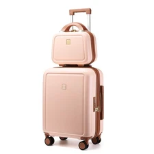 Carry On Hard Shell Vintage Luggage Sets 2 Piece with Spinner Wheels,Cute Exp...