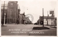 Delavan IL Businesses Sweney Motor Oil PC RPPC Photo Postcard COPY